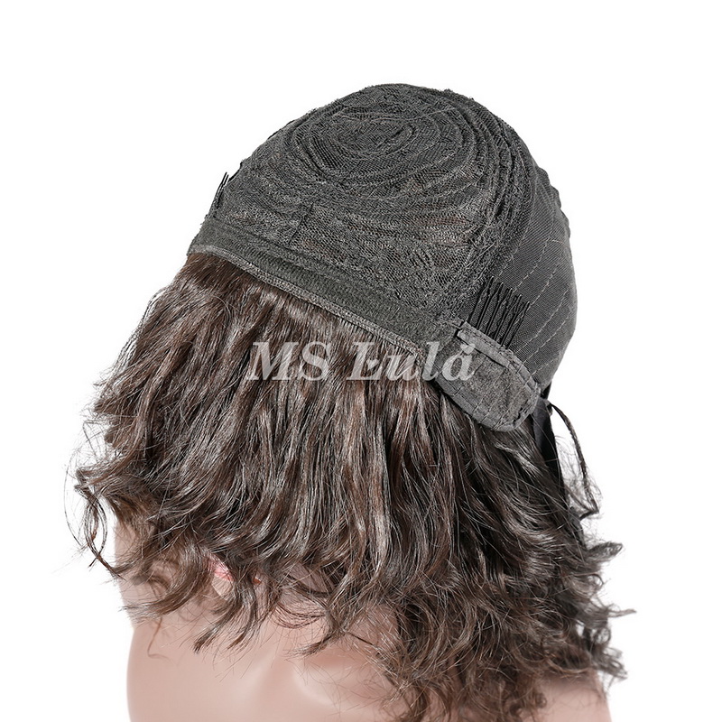 Human Hair Loose Body Wave Machine-made Bob Wig With Bangs - 图片 6